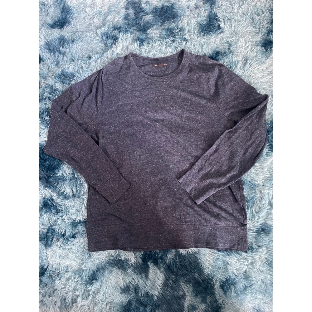 John Varvatos‎ USA Mens Long Sleeve Crewneck T Shirt Top Heathered Blue XL